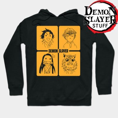 Demon Slayer Cute Window Hoodie Black / S