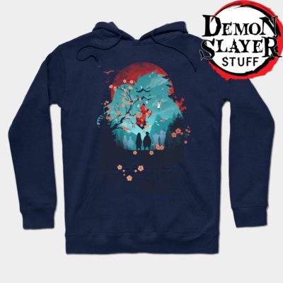 Demon Slayer Tanjiro Hoodie Navy Blue / S