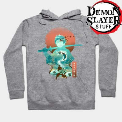 Tanjiro Breath Of Water Hoodie Gray / S